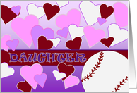 Daughter -Valentine for a Baseball Loving Kid- Humorous Valentine card