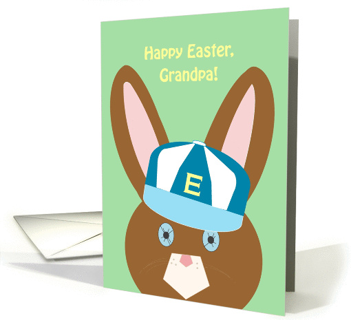Grandpa, Happy Easter! - Bunny with Ball Cap card (1021349)