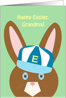 Grandma, Happy Easter! - Bunny with Ball Cap card