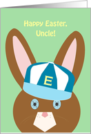 Uncle, Happy Easter! - Bunny with Ball Cap card