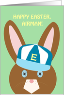 Airman, Happy Easter! - Bunny with Ball Cap card