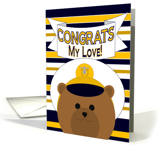 Congrats My Love! Naval Officer/ Male - Any Award/Recognition card