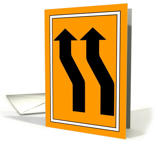 Lane Shift Traffic Sign - Encouragement for Wife card (1033111)
