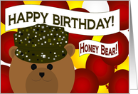 Honey Bear - Husband - Happy Birthday to my Favorite Army Service Member! card