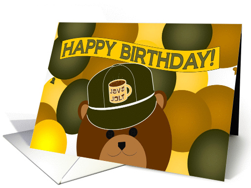 Favorite Barista - Java Jolt Bear - Happy Birthday card (1035549)