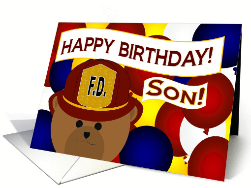Son - Happy Birthday to Your Favorite Firefighter card (1038005)