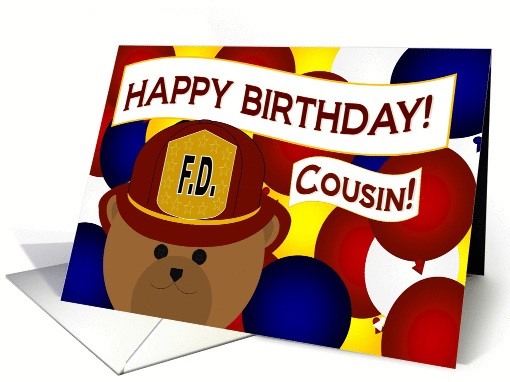 Cousin - Happy Birthday to Your Favorite Firefighter card (1038075)