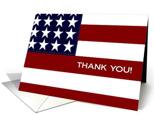 Thank You for Your Service - Stitches in Our Flag of Freedom card