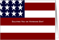 Saluting You - Veterans Day - Stitches in Flag of Freedom card