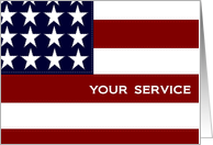 Thank You to an All American Hero - Military Service card