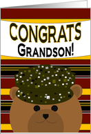 Grandson - Congratulate Army Member on Any Army Award/Recognition card