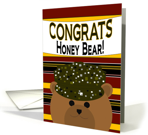 Congrats Honey Bear/Husband! Promotion of Army Rank card (1043627)