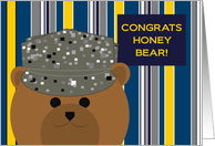 Honey Bear/Husband, Congrats! Air Force Member - Any Award/Recognition card