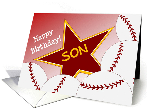 Wish Happy Birthday to Your Softball Player Son! card (1052999)