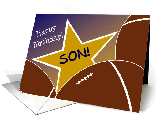 Wish Happy Birthday to Your Football Player Son! card (1053085)