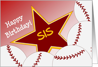 Wish Happy Birthday to Your Softball Player Sister! card