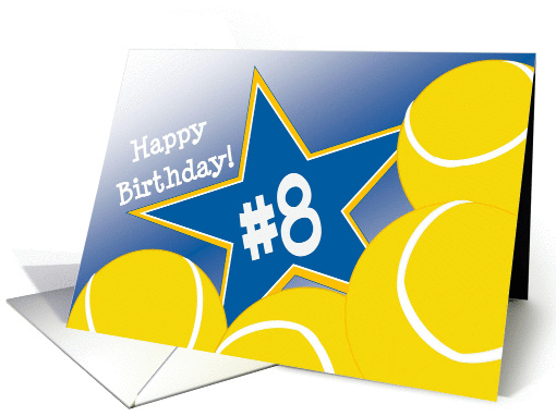 Wish Happy 8th Birthday to a Tennis Star! card (1053675)