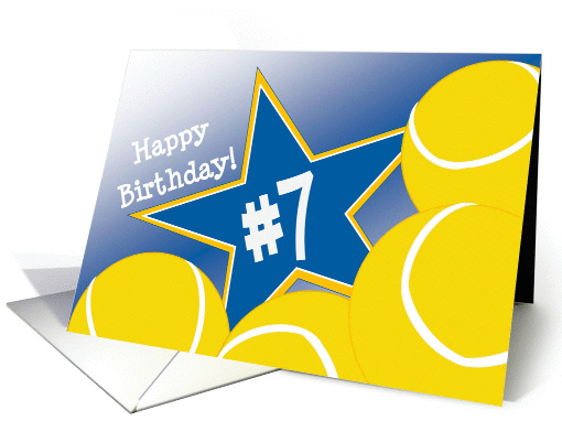 Wish Happy 7th Birthday to a Tennis Star! card (1053677)