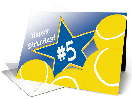 Wish Happy 5th Birthday to a Tennis Star! card (1053685)