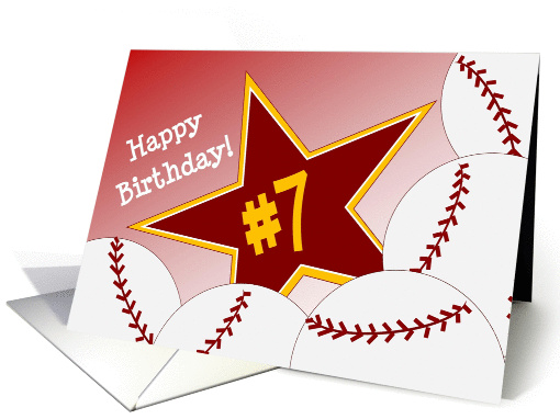 Wish Happy 7th Birthday to a Softball Star! card (1053691)