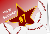 Wish Happy 7th Birthday to a Softball Star! card