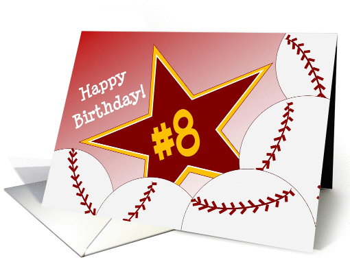 Wish Happy 8th Birthday to a Softball Star! card (1053693)