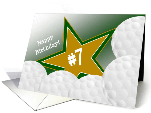 Wish Happy 7th Birthday to a Golf Star! card (1053773)