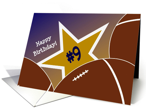 Wish Happy 9th Birthday to a Football Star! card (1053783)
