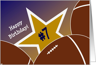 Wish Happy 7th Birthday to a Football Star! card