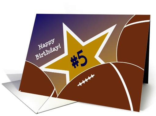Wish Happy 5th Birthday to a Football Star! card (1053793)
