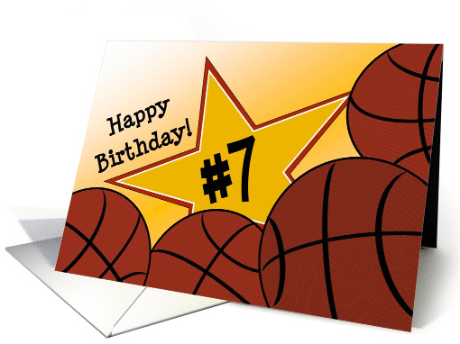 Wish Happy 7th Birthday to a Basketball Star! card (1053801)
