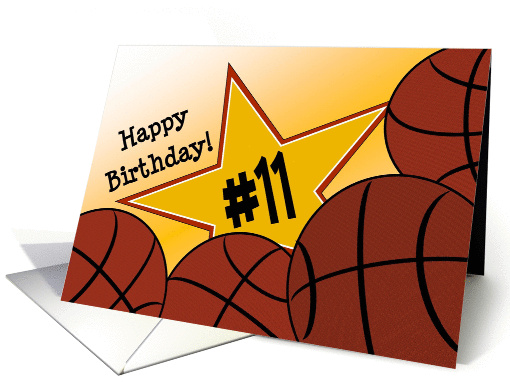 Wish Happy 11th Birthday to a Basketball Star! card (1053845)