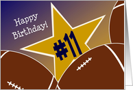 Wish Happy 11th Birthday to a Football Star! card