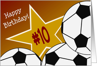 Wish Happy 10th Birthday to a Soccer Star! card