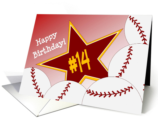 Wish Happy 14th Birthday to a Softball Star! card (1053883)