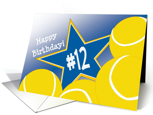 Wish Happy 12th Birthday to a Tennis Star! card (1053897)