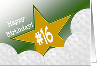 Wish Happy 16th Birthday to a High School Golf Star! card