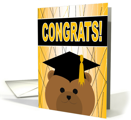 High School Graduation Celebration with Cap & Gown Bear card (1057547)