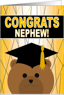 Nephew - Any Graduation Celebration with Cap & Gown Bear card
