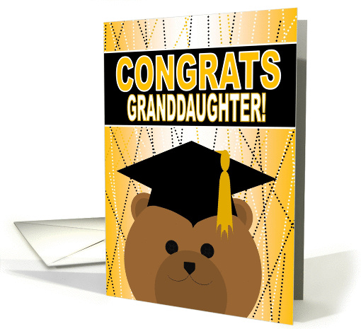 Granddaughter - Any Graduation Celebration with Cap & Gown Bear card