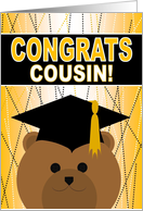 Cousin - Any Graduation Celebration with Cap & Gown Bear card