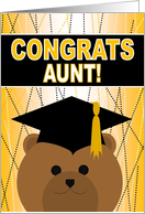 Aunt - Any Graduation Celebration with Cap & Gown Bear card