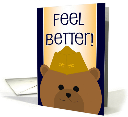 Feel Better! Naval Aviator Bear- Feel Better with a Bit of Humor card