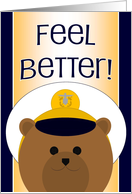 Feel Better! Naval Officer Bear/Male - Feel Better with a Bit of Humor card