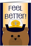 Feel Better & Bit of Humor! Naval Officer Bear/Female card