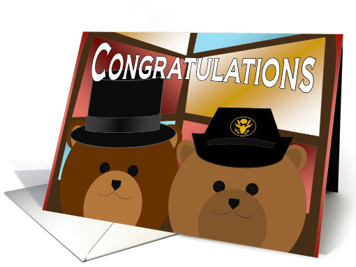 Wedding Congratulations - Army Enlisted Bride & Civilian Groom card
