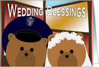 Wedding Blessings - Air Force Officer Groom & Civilian Bride - Religious card
