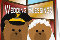 Wedding Blessings - Army Officer Groom and Civilian Bride - Religious card