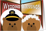 Wedding Blessings - Coast Guard Enlisted Groom & Civilian Bride -Religious card