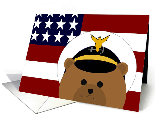 Missing My Favorite Coast Guard Officer (Male) - American Flag card